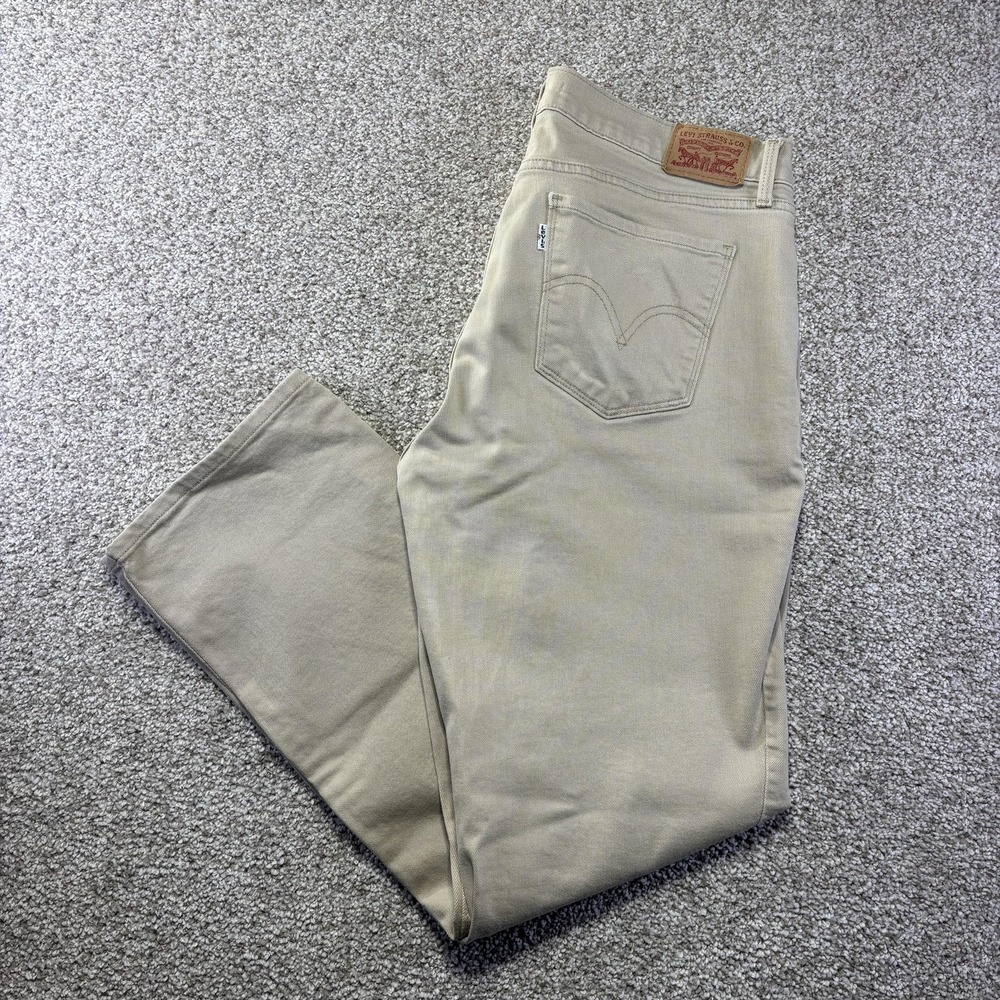Levis 505 Straight Leg Jeans Womens 32 Tan Khaki Mid Rise Stretch Denim Pants